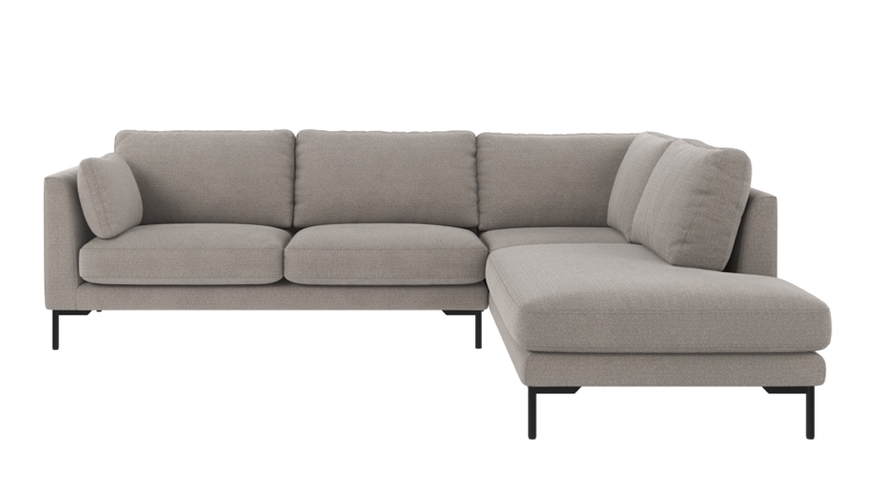 129214 b sb A Corwin corner sofa 2,5+2,5-seater open end R light grey fabric Rita #167 (c2).