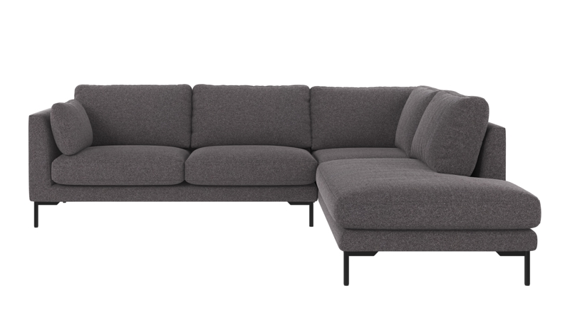 129234 b sb A Corwin corner sofa 2,5+2,5-seater open end R dark grey fabric Brenda #18 (c1).
