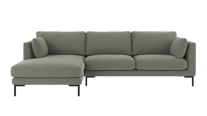 129205 b sb A Corwin sofa 3,5-seater-chaise longue L green fabric Rita #158 (c2).