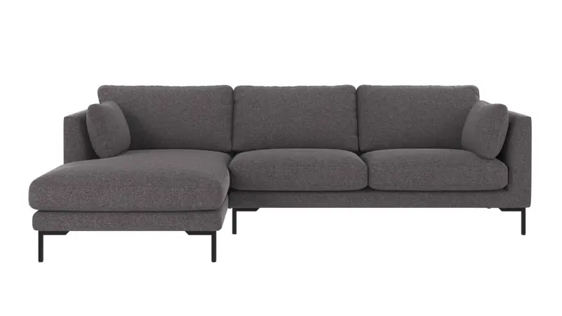 129235 b sb A Corwin sofa 3,5-seater-chaise longue L dark grey fabric Brenda #18 (c1).