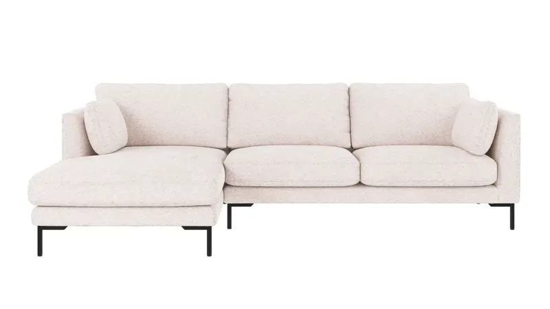 129535 b sb A Corwin sofa 3,5-seater-chaise longue L white fabric Anna #1 (c3).