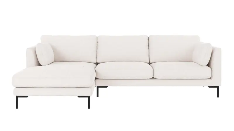 129605 b sb A Corwin sofa 3,5-seater-chaise longue L white fabric Alice #101 (c4).