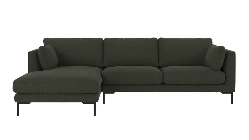 129625 b sb A Corwin sofa 3,5-seater-chaise longue L green fabric Alice #162 (c4).