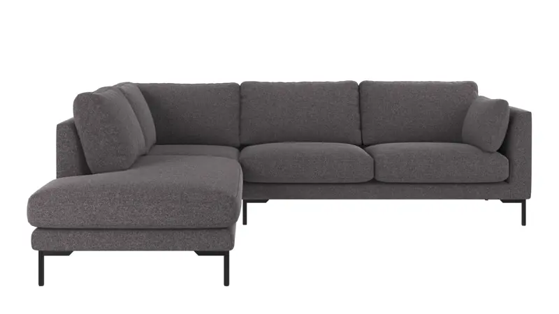 129236 b sb A Corwin corner sofa 2,5+2,5-seater open end L dark grey fabric Brenda #18 (c1).
