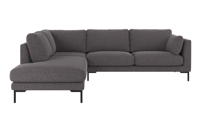 129236 b sb A Corwin corner sofa 2,5+2,5-seater open end L dark grey fabric Brenda #18 (c1).