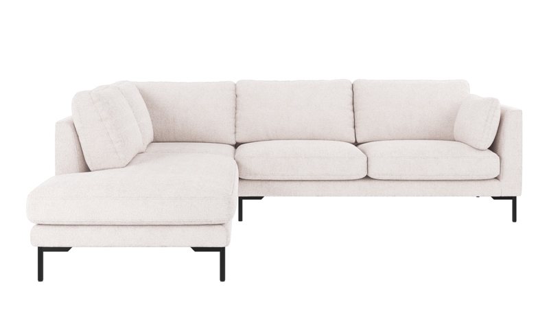129426 b sb A Corwin corner sofa 2,5+2,5-seater open end L white fabric Greg #1 (c2).