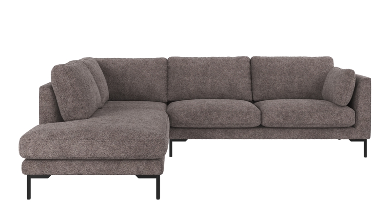 129586 b sb A Corwin corner sofa 2,5+2,5-seater open end L dark grey fabric Anna #18 (c3).