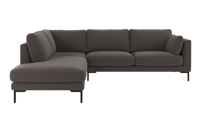 129166 b sb A Corwin corner sofa 2,5+2,5-seater open end L dark grey fabric Rita #68 (c2).