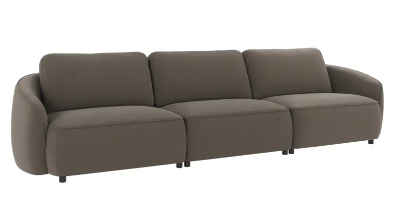 125091 b sb B Norris sofa 4-seater medium grey fabric Rita #108 (c2).