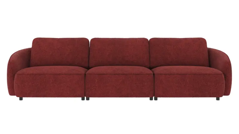 124601 b sb A Norris sofa 4-seater red fabric Anna #8 (c3).