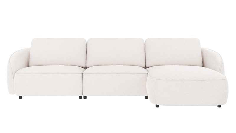 124953 b sb A Norris sofa 4-seater-chaise longue R white fabric Alice #101 (c4).