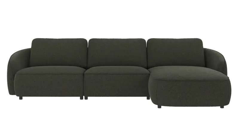 124973 b sb A Norris sofa 4-seater-chaise longue R green fabric Alice #162 (c4).
