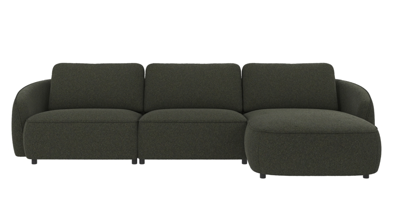 124973 b sb A Norris sofa 4-seater-chaise longue R green fabric Alice #162 (c4).