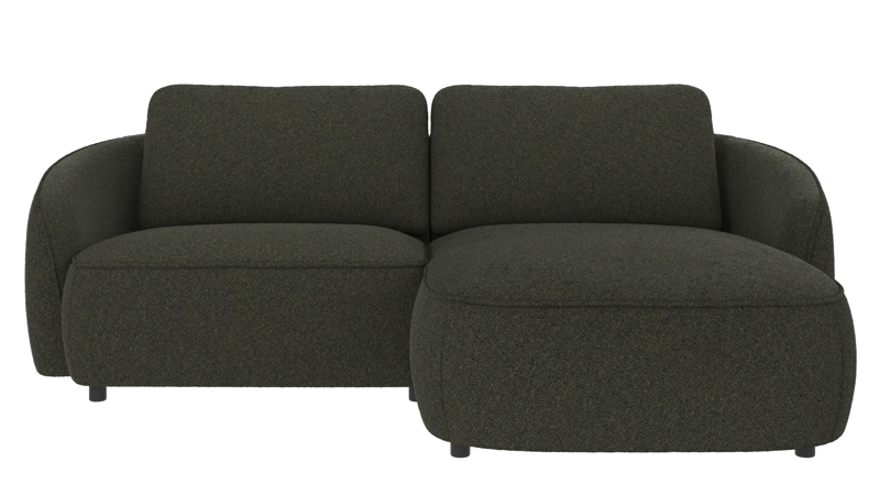 124972 b sb A Norris sofa 3-seater-chaise longue R green fabric Alice #162 (c4).