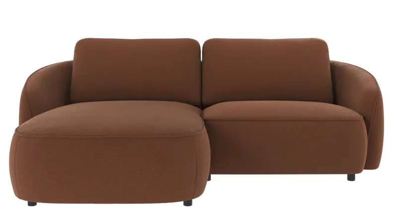 125074 b sb A Norris sofa 3-seater-chaise longue L red fabric Rita #96 (c2).