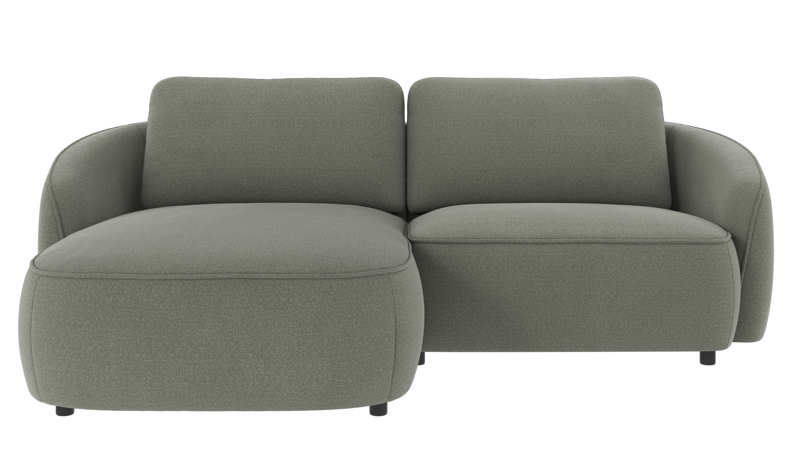125114 b sb A Norris sofa 3-seater-chaise longue L green fabric Rita #158 (c2).