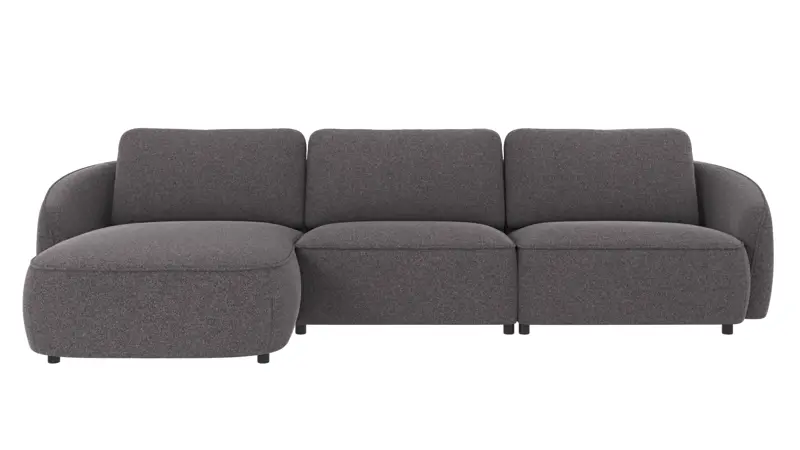 124645 b sb A Norris sofa 4-seater-chaise longue L dark grey fabric Brenda #18 (c1).