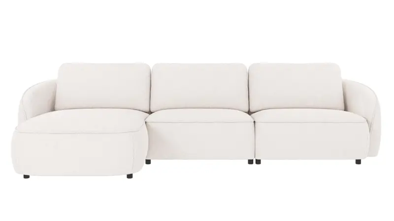 124955 b sb A Norris sofa 4-seater-chaise longue L white fabric Alice #101 (c4).