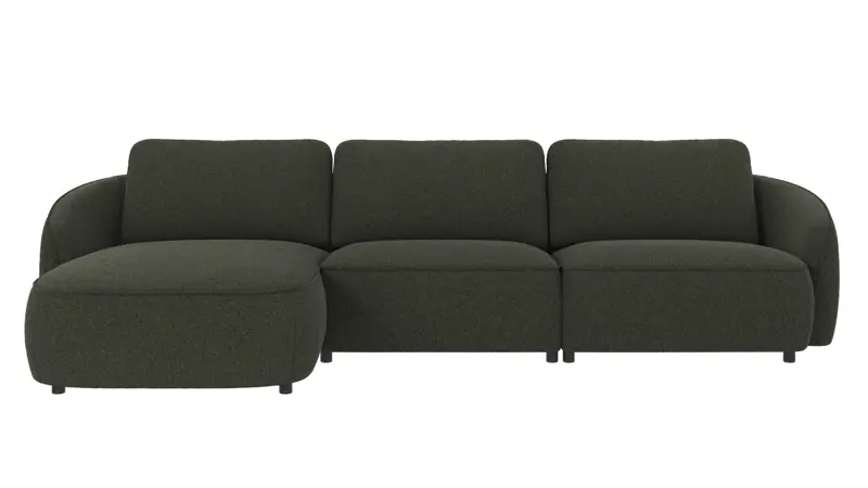 124975 b sb A Norris sofa 4-seater-chaise longue L green fabric Alice #162 (c4).