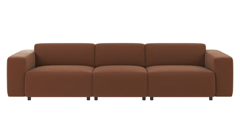 121961 b sb A Willard sofa 4-seater red fabric Rita #96 (c2).