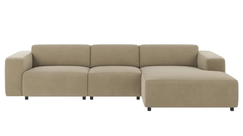 121983 b sb A Willard sofa 4-seater-chaise longue R dark beige fabric Rita #109 (c2).