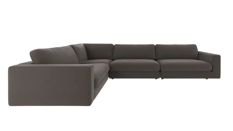 126804 b sb A Duncan corner sofa 2+3-seater dark grey fabric Rita #68 (c2).