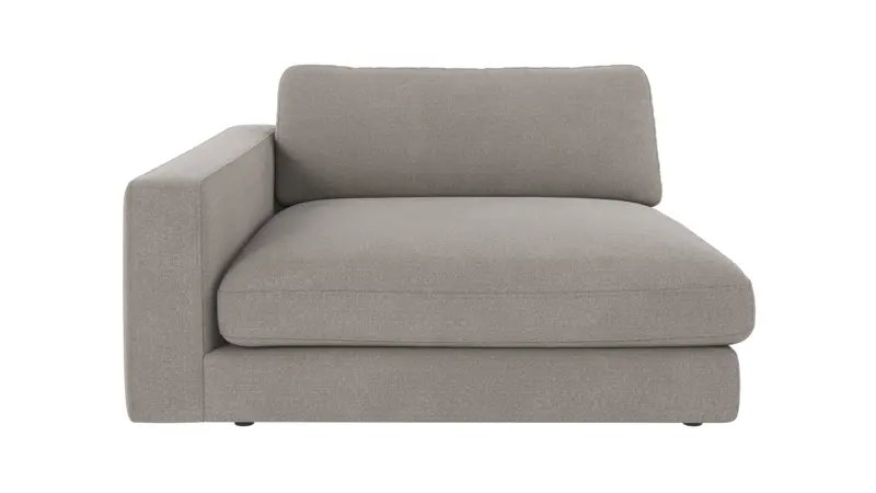 124402 b sb A Duncan 1,5 seater chaise longue L light grey fabric Rita #167 (c2).