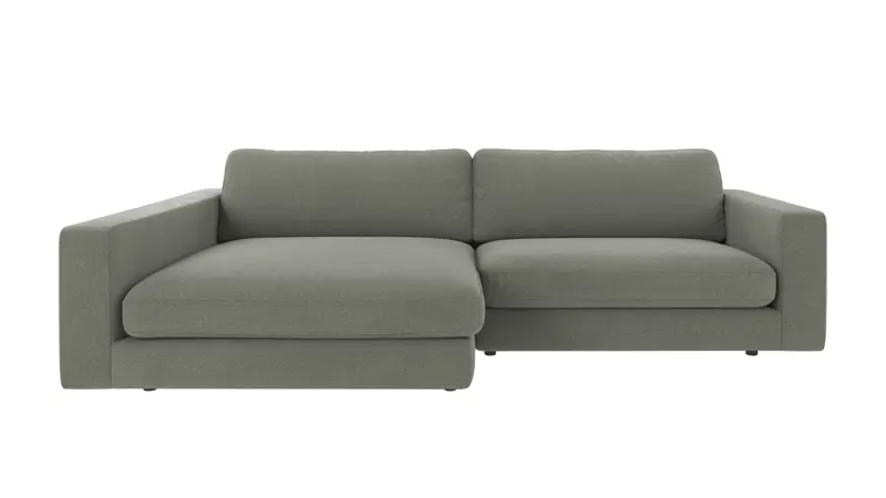 124398 b sb A Duncan sofa 3-seater chaise longue L green fabric Rita #158 (c2).