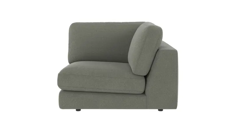 126222 b sb A Duncan 1 seater Corner green fabric Rita #158 (c2).