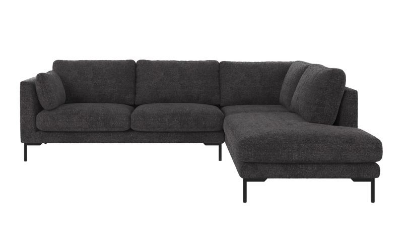 129484 b sb A Corwin corner sofa 2,5+2,5-seater open end R dark grey fabric Robin #66 (c3).