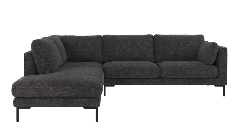 129486 b sb A Corwin corner sofa 2,5+2,5-seater open end L dark grey fabric Robin #66 (c3).