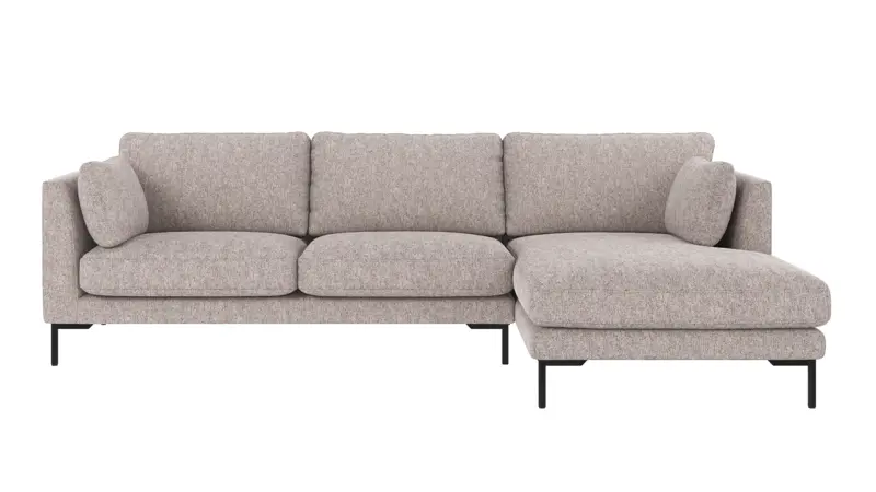 129303 b sb A Corwin sofa 3,5-seater-chaise longue R grey fabric Max #180 (c2).