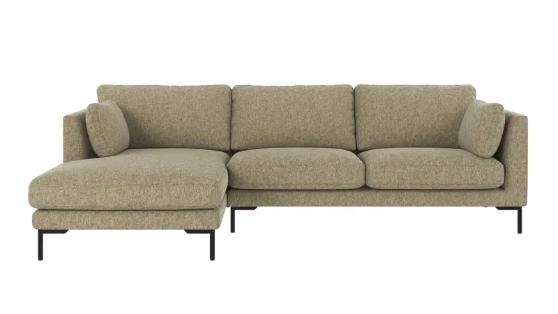 129295 b sb A Corwin sofa 3,5-seater-chaise longue L green fabric Max #55 (c2).