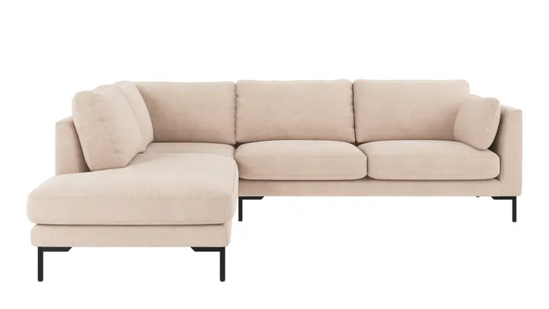 129156 b sb A Corwin corner sofa 2,5+2,5-seater open end L light beige fabric Rita #1 (c2).