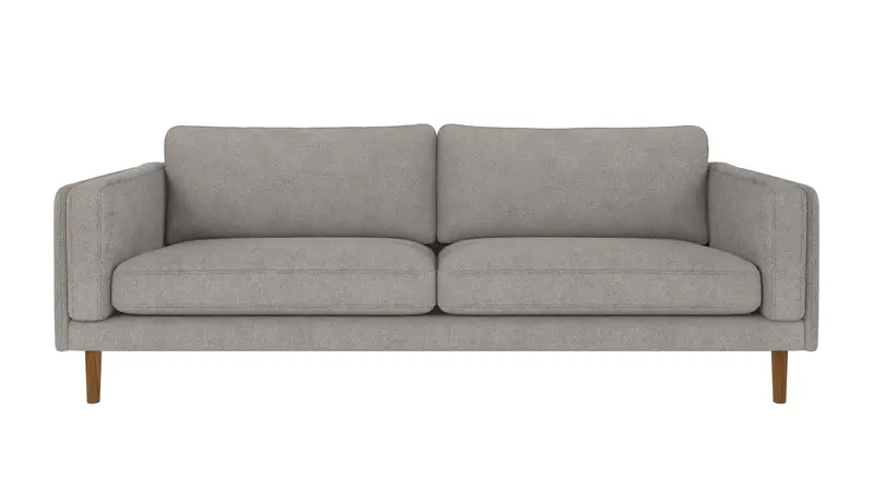 123713 b sb A Braden sofa 3-seater light grey fabric Greg 17 (c2) oak legs.