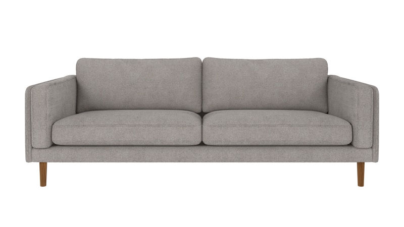 123713 b sb A Braden sofa 3-seater light grey fabric Greg 17 (c2) oak legs.