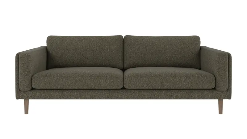 224489 b sb A Braden sofa 3-seater green-brown fabric Oscar #88 (c3) whitewash oak legs.