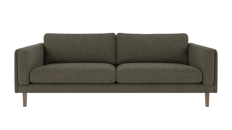 224489 b sb A Braden sofa 3-seater green-brown fabric Oscar #88 (c3) whitewash oak legs.