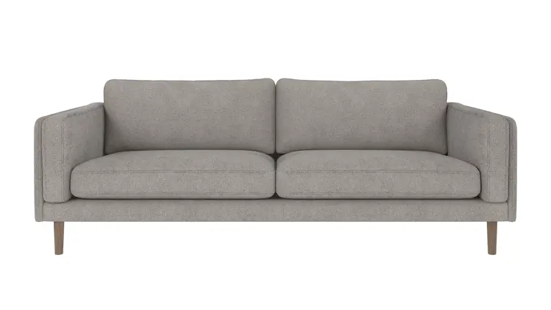 123714 b sb A Braden sofa 3-seater light grey fabric Greg 17 (c2) whitewash oak legs.