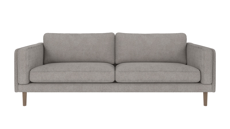 123714 b sb A Braden sofa 3-seater light grey fabric Greg 17 (c2) whitewash oak legs.
