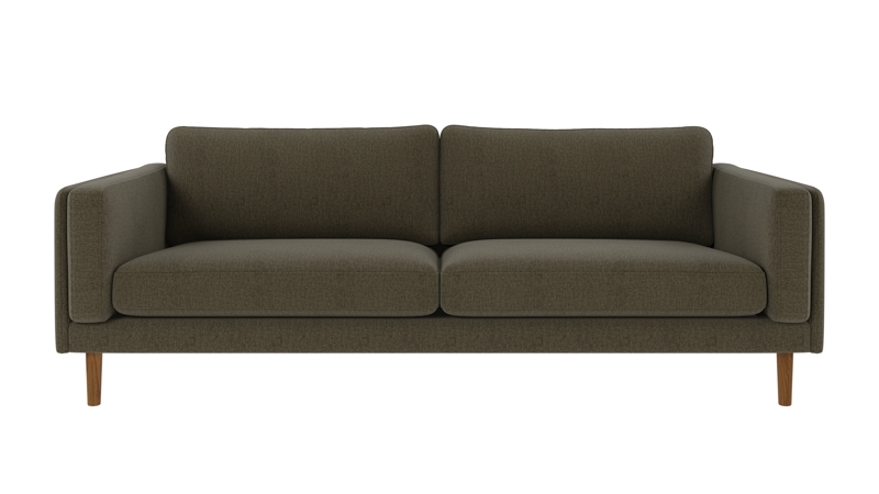 123751 b sb A Braden sofa 3-seater green fabric Brenda #77 (c1) oak legs.