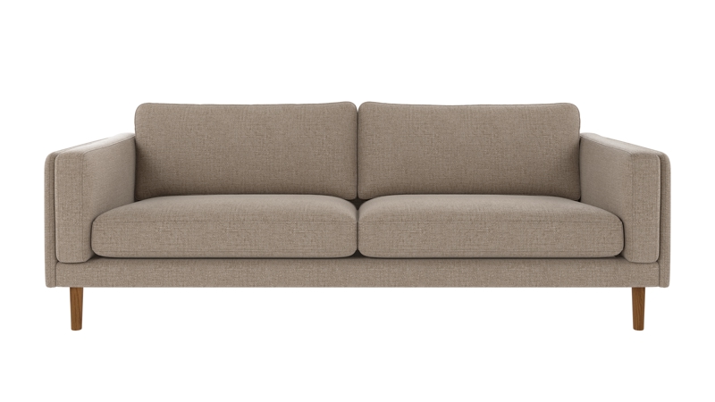 123837 b sb A Braden sofa 3-seater grey-beige fabric Robin #109 (c3) oak legs.
