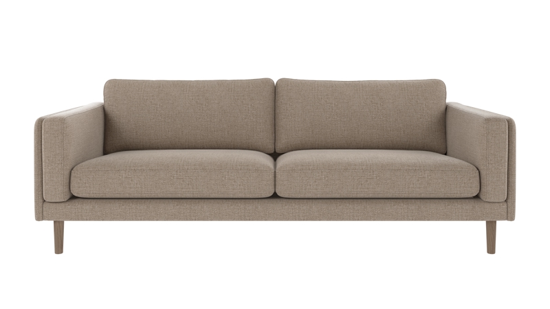 123838 b sb A Braden sofa 3-seater grey-beige fabric Robin #109 (c3) whitewash oak legs.