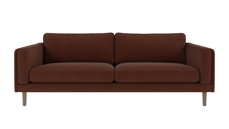 123974 b sb A Braden sofa 3-seater red fabric Rita #96 (c2) whitewash oak legs.