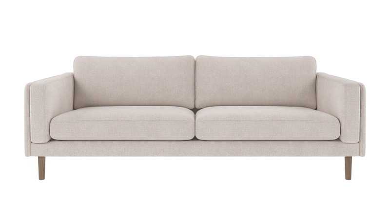 224221 b sb A Braden sofa 3-seater light beige fabric Brenda #22 (c1) whitewash oak legs.