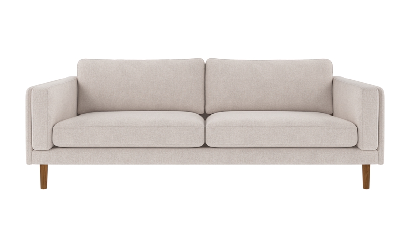 224220 b sb A Braden sofa 3-seater light beige fabric Brenda #22 (c1) oak legs.