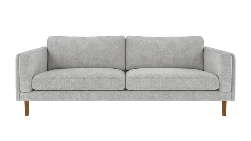 224258 b sb A Braden sofa 3-seater light grey fabric Max #60 (c2) oak legs.