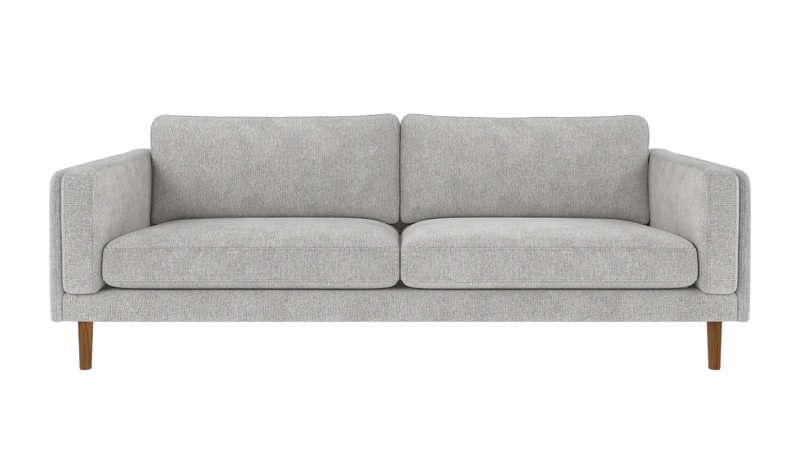 224258 b sb A Braden sofa 3-seater light grey fabric Max #60 (c2) oak legs.
