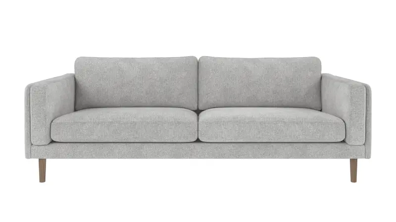 224259 b sb A Braden sofa 3-seater light grey fabric Max #60 (c2) whitewash oak legs.