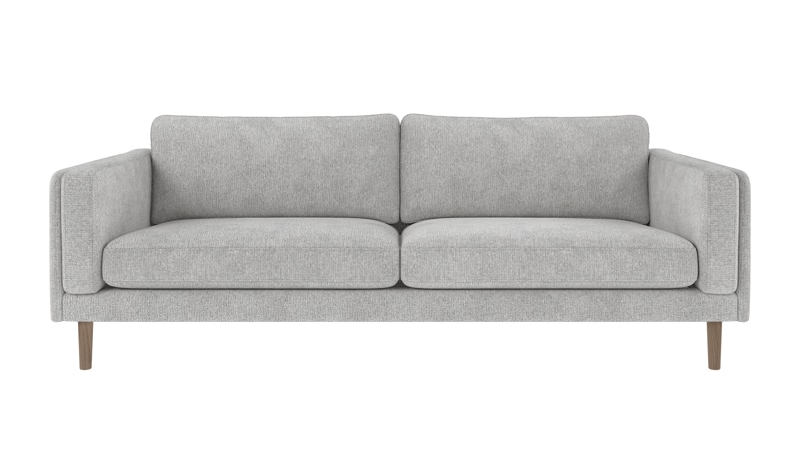 224259 b sb A Braden sofa 3-seater light grey fabric Max #60 (c2) whitewash oak legs.